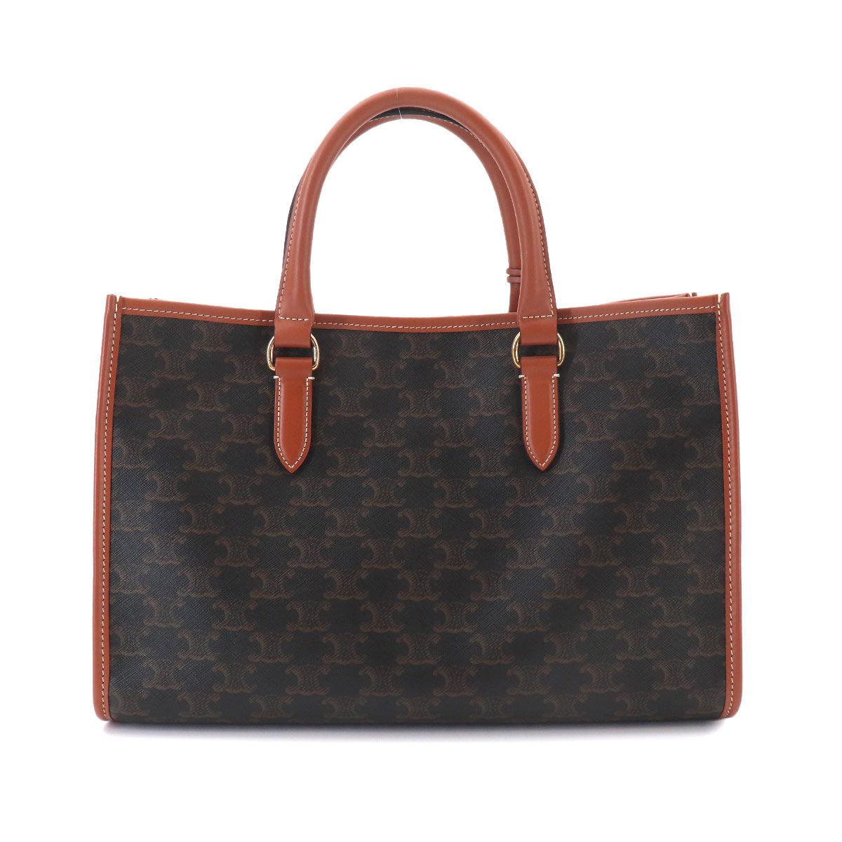 Celine Triomphe Mini Horizontal Cover 2-Way Tote Shoulder Bag Leather Black — view 2