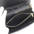 Saint Laurent Cassandra Chain Wallet Leather Black Gold Shoulder — view 7