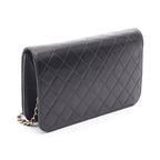 Chanel Shoulder Bag Full Flap Quilted Black Lambskin Chain