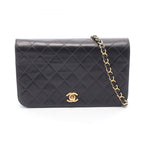 Chanel Shoulder Bag Full Flap Quilted Black Lambskin Chain