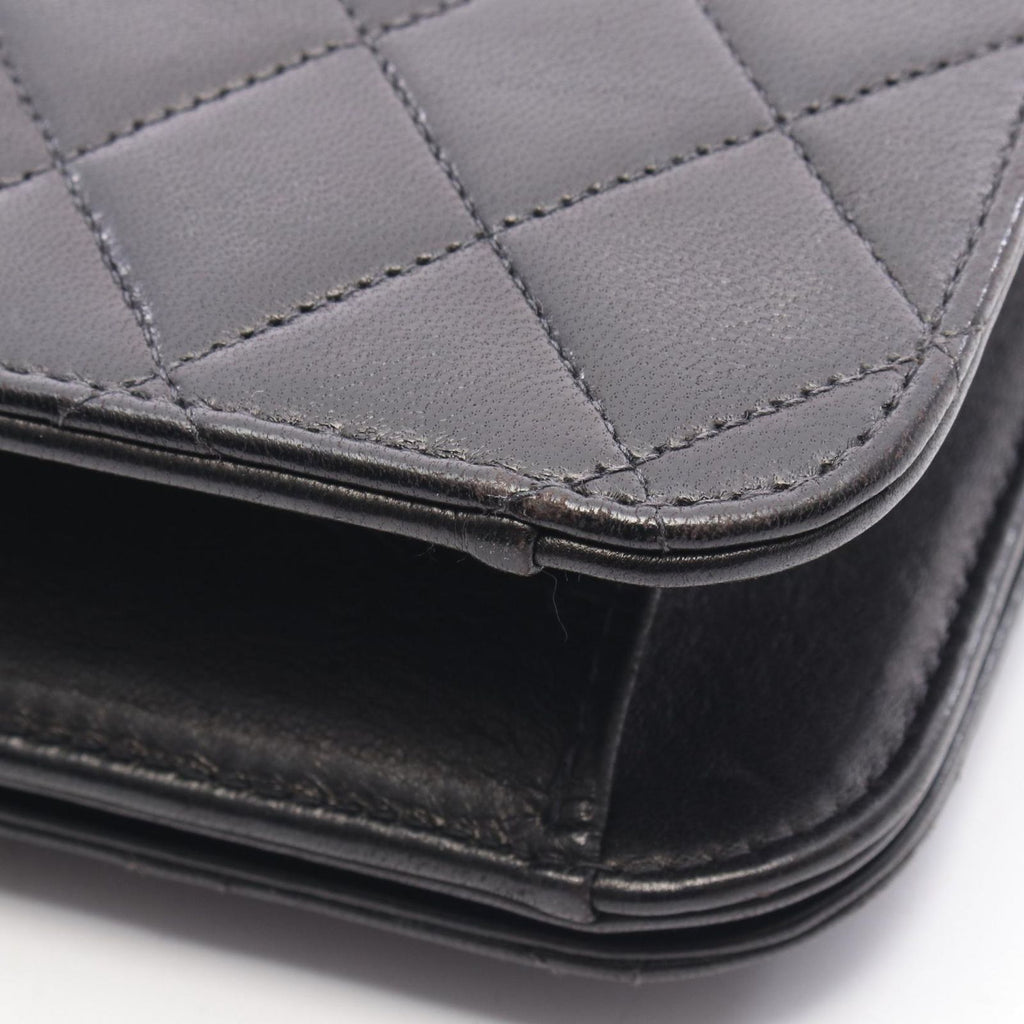 Chanel Shoulder Bag Full Flap Quilted Black Lambskin Chain