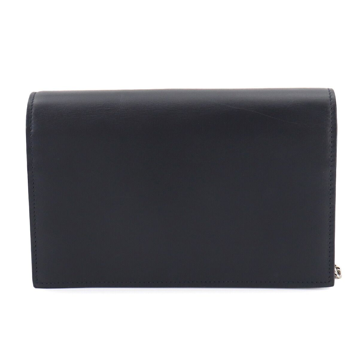 Saint Laurent Kate Chain Wallet Bifold Leather Navy Shoulder — view 2