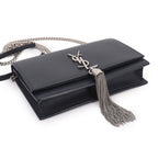 Saint Laurent Kate Chain Wallet Bifold Leather Navy Shoulder — view 4