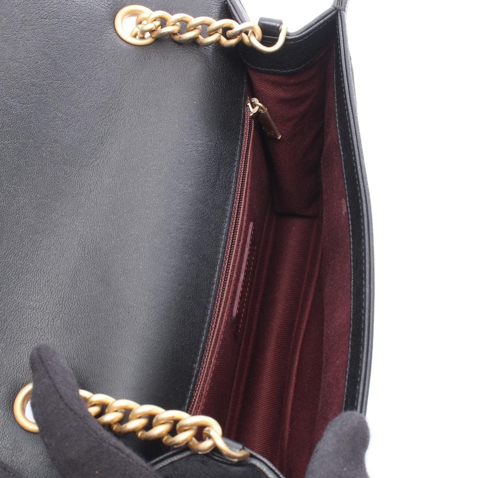 Chanel Shoulder Bag Quilted Black Leather Chain — view 3