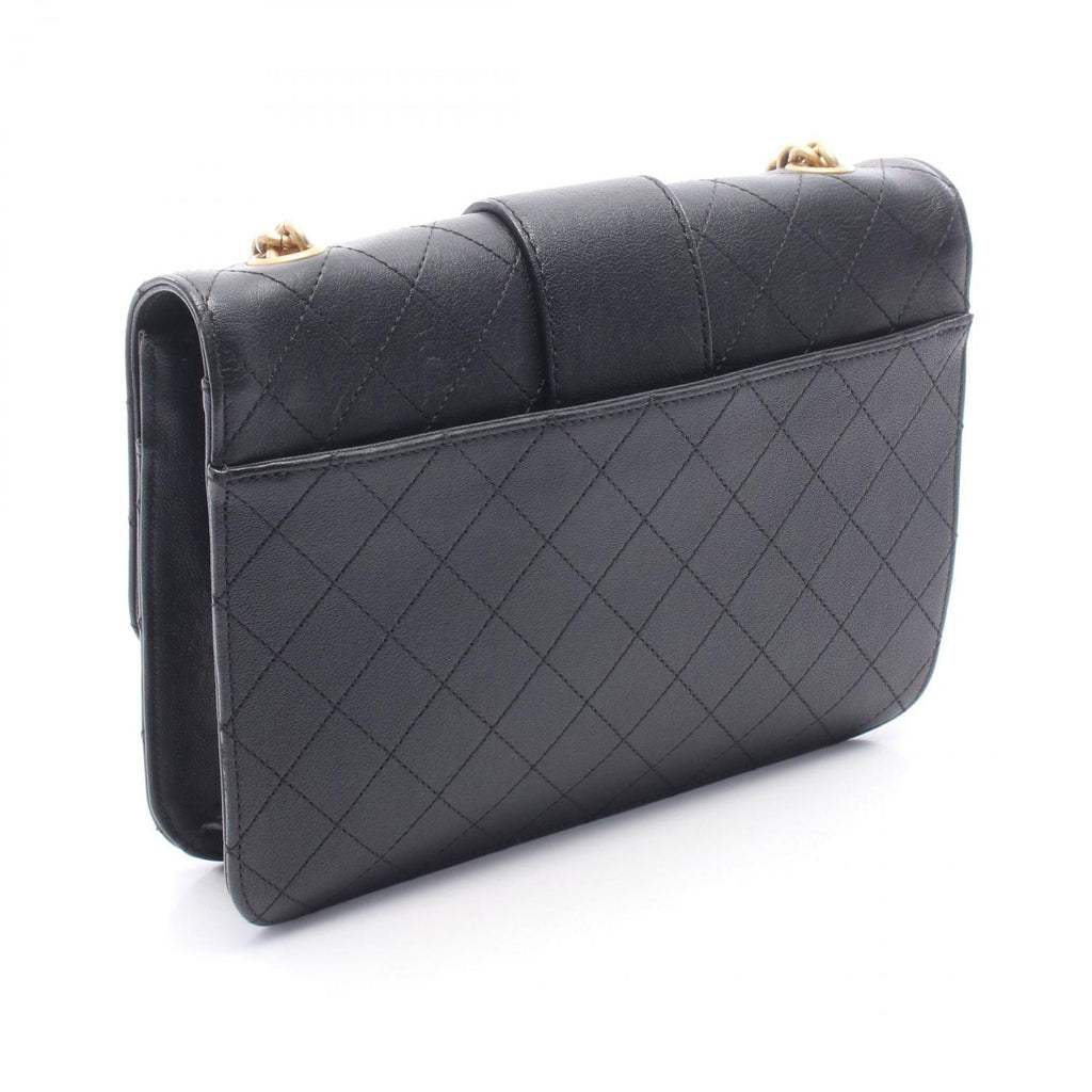 Chanel Shoulder Bag Quilted Black Leather Chain — view 2