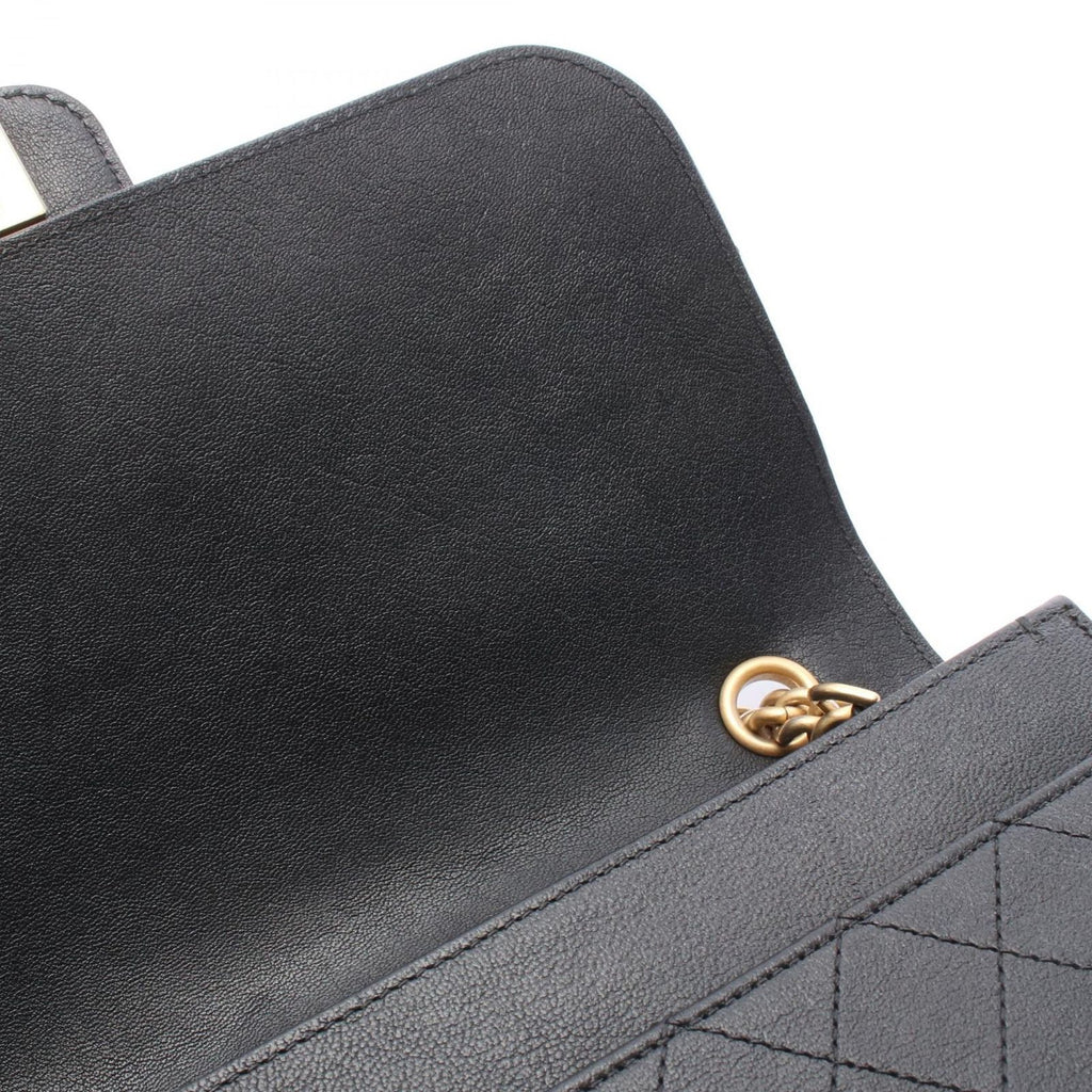 Chanel Shoulder Bag Quilted Black Leather Chain — view 8