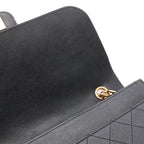 Chanel Shoulder Bag Quilted Black Leather Chain — view 8