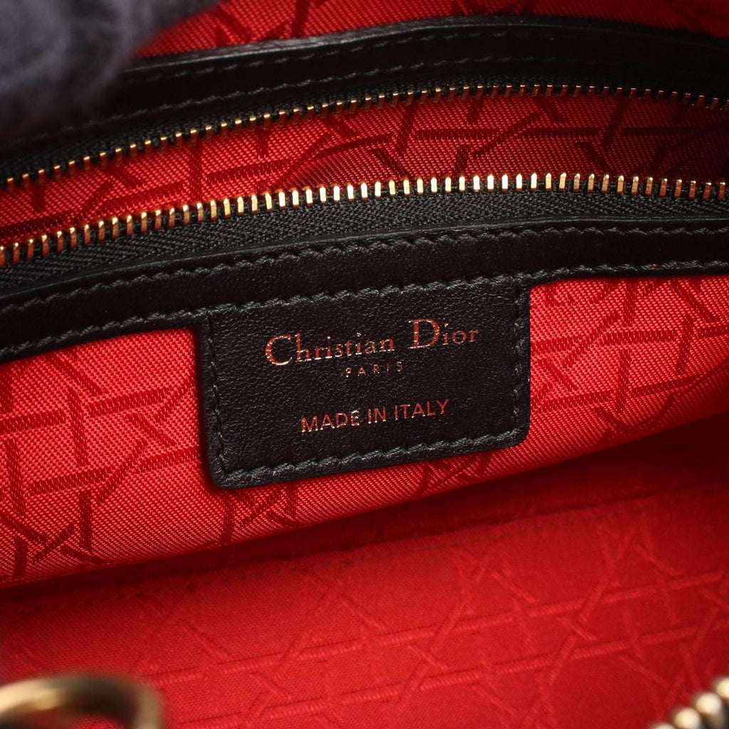 Dior Handbag Lady Dior 2-Way Black Lambskin Lady Dior Cannage Tote — view 4