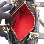 Dior Handbag Lady Dior 2-Way Black Lambskin Lady Dior Cannage Tote — view 3