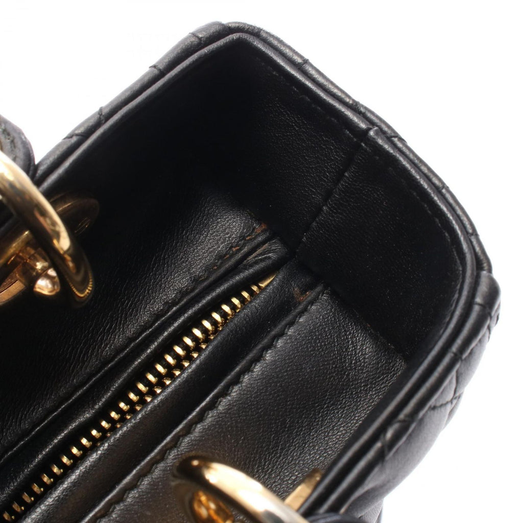 Dior Handbag Lady Dior 2-Way Black Lambskin Lady Dior Cannage Tote — view 5
