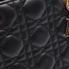 Dior Handbag Lady Dior 2-Way Black Lambskin Lady Dior Cannage Tote — view 6