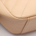 Chanel Shoulder Bag Bias Stitch Antique Gold Beige Leather Chain — view 6