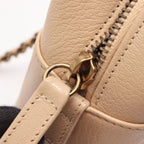 Chanel Shoulder Bag Bias Stitch Antique Gold Beige Leather Chain — view 8