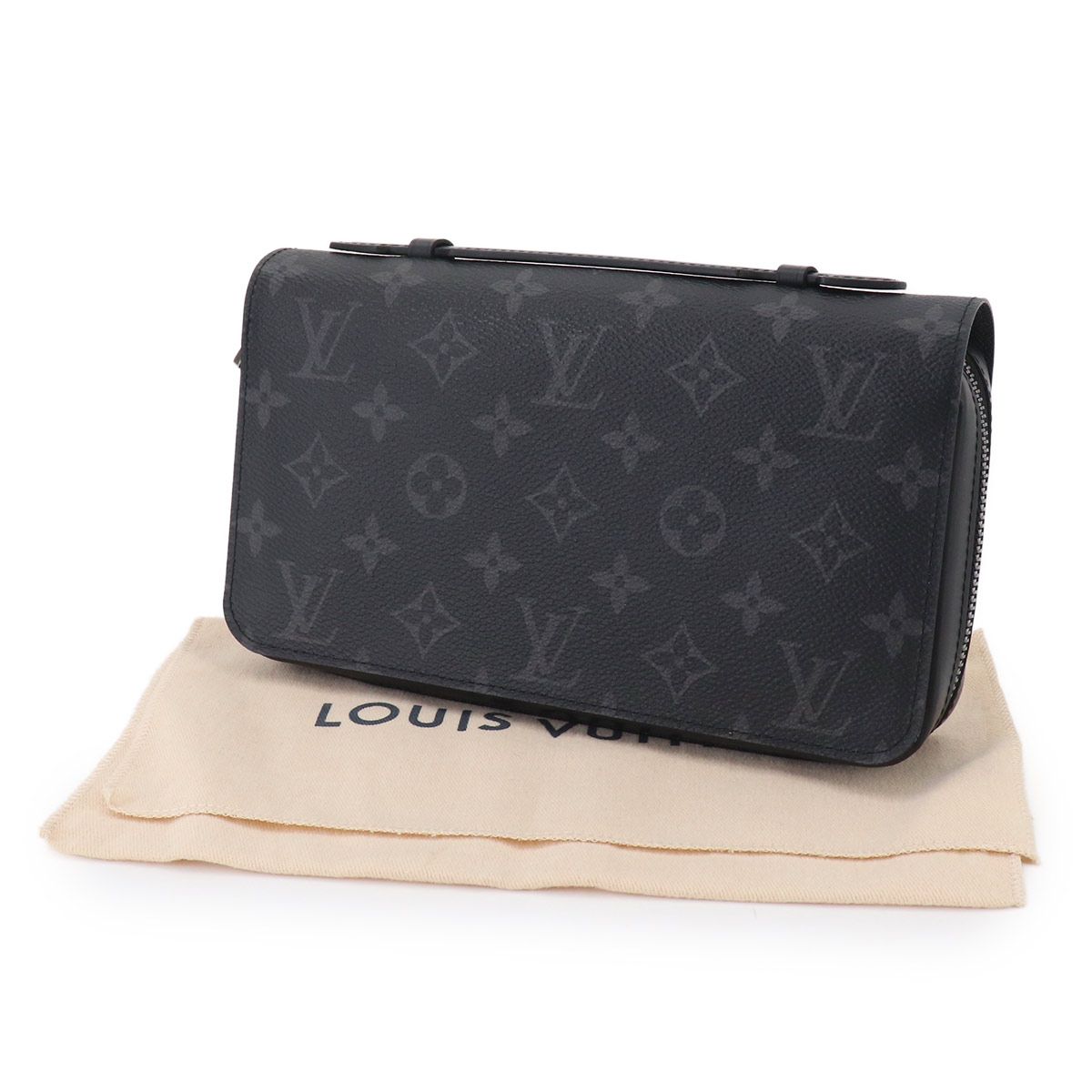 Louis Vuitton Monogram Eclipse Zippy XL Zip Around Wallet Black — view 2