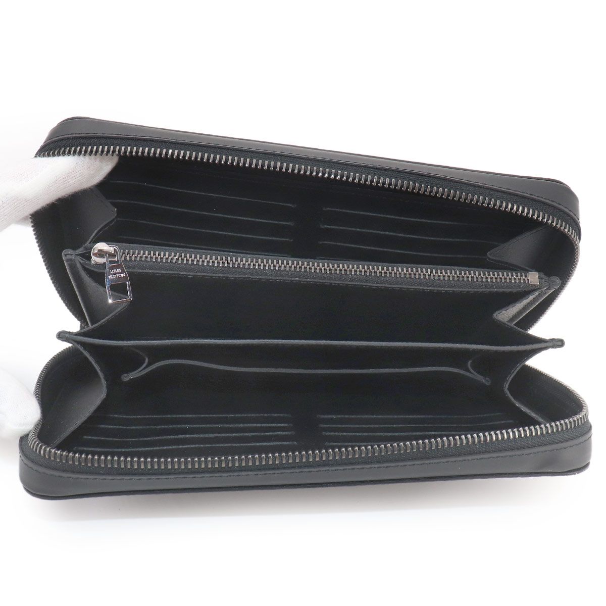 Louis Vuitton Monogram Eclipse Zippy XL Zip Around Wallet Black — view 6
