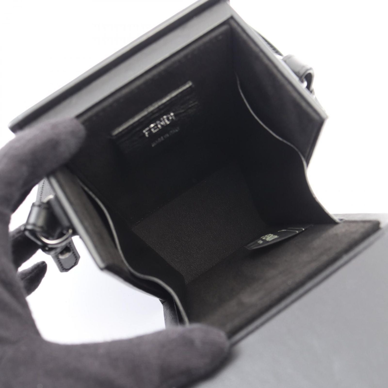 Fendi Shoulder Bag Box Black Leather — view 3