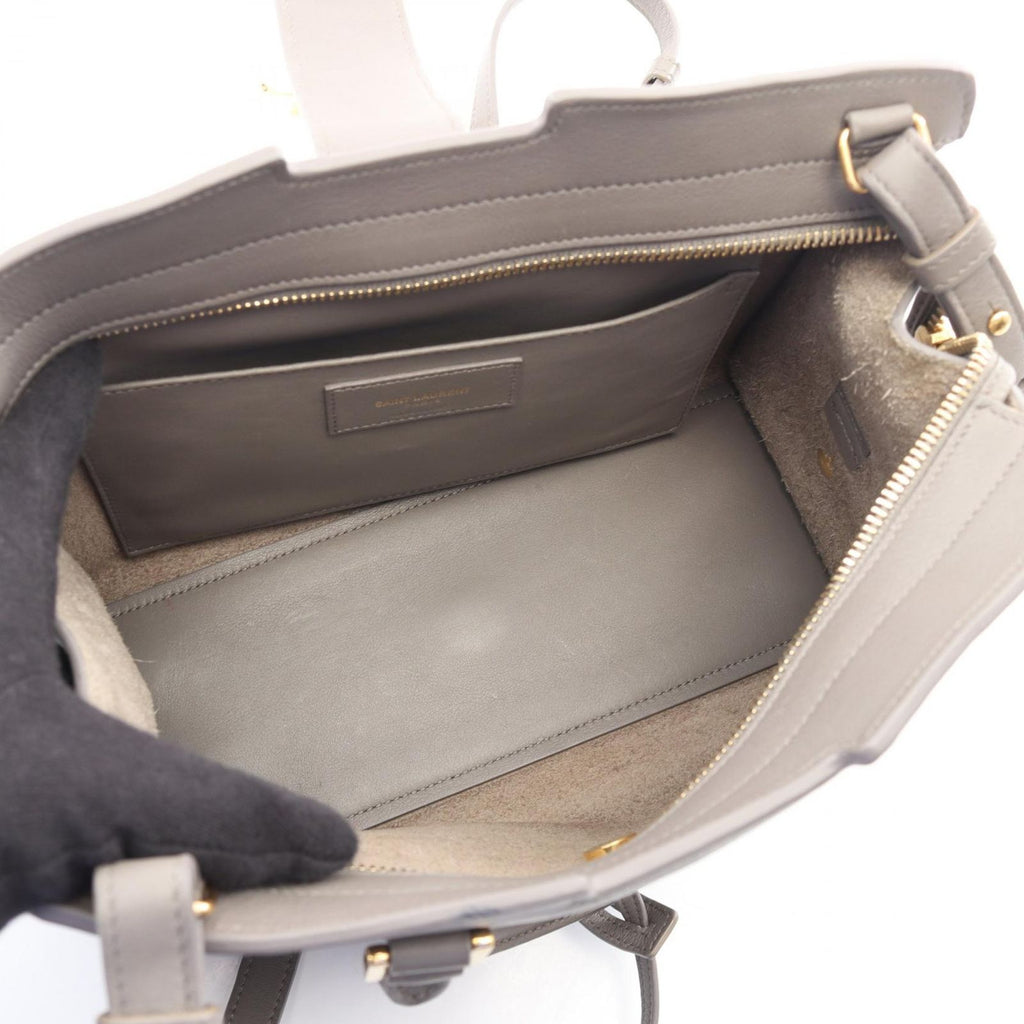 Saint Laurent Paris Handbag Baby Cabas Monogram 2-Way Gray Leather Downtown — view 3