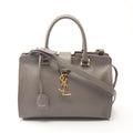 Saint Laurent Paris Handbag Baby Cabas Monogram 2-Way Gray Leather Downtown