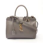 Saint Laurent Paris Handbag Baby Cabas Monogram 2-Way Gray Leather Downtown