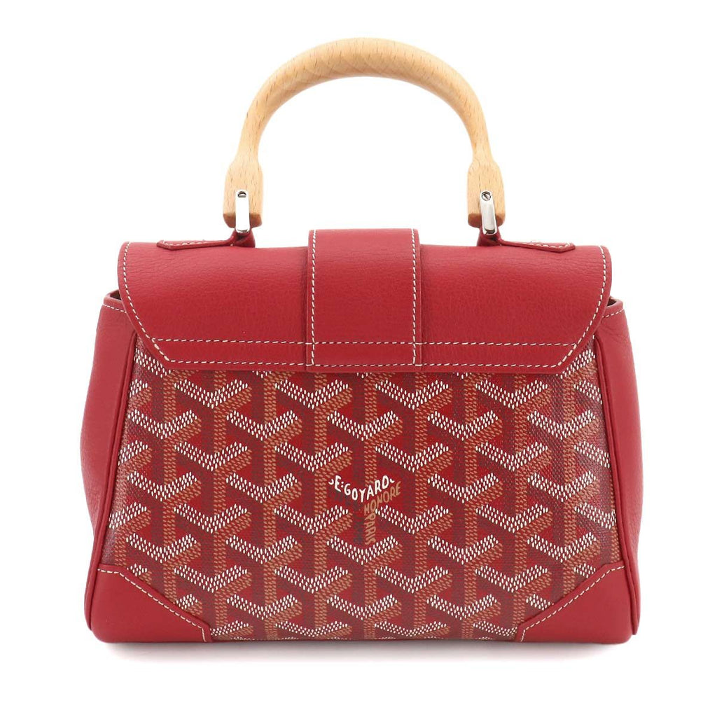 Goyard Saigon Mini 2-Way Bag Leather Wood Red Herringbone — view 2