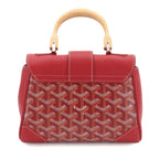 Goyard Saigon Mini 2-Way Bag Leather Wood Red Herringbone — view 2