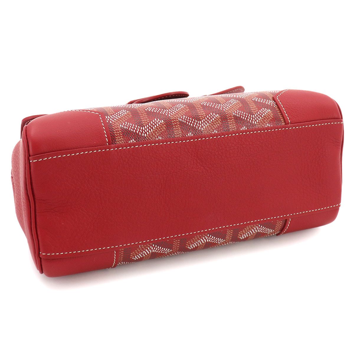 Goyard Saigon Mini 2-Way Bag Leather Wood Red Herringbone — view 4