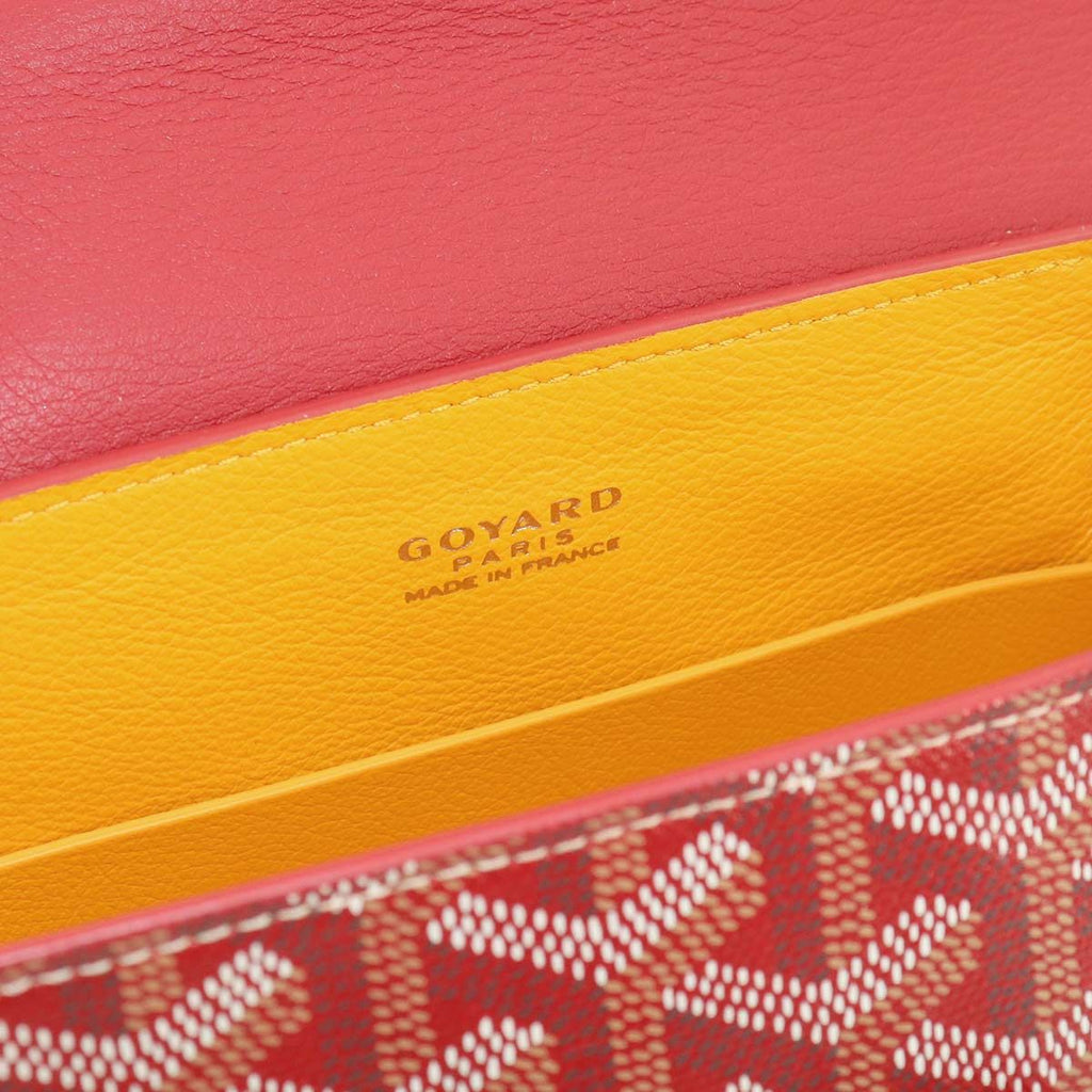 Goyard Saigon Mini 2-Way Bag Leather Wood Red Herringbone — view 8