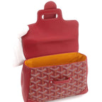 Goyard Saigon Mini 2-Way Bag Leather Wood Red Herringbone — view 6