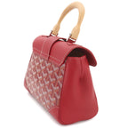 Goyard Saigon Mini 2-Way Bag Leather Wood Red Herringbone — view 3