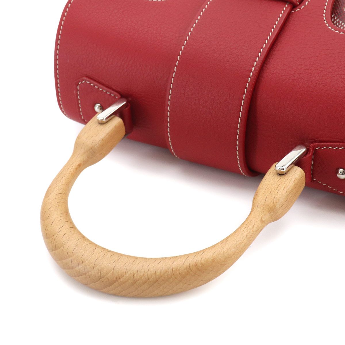 Goyard Saigon Mini 2-Way Bag Leather Wood Red Herringbone — view 5