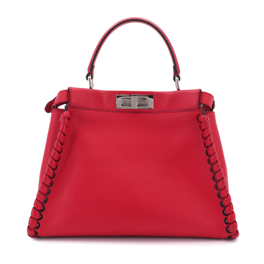 Fendi Peekaboo Shoulder Bag Leather Red Selleria — view 3