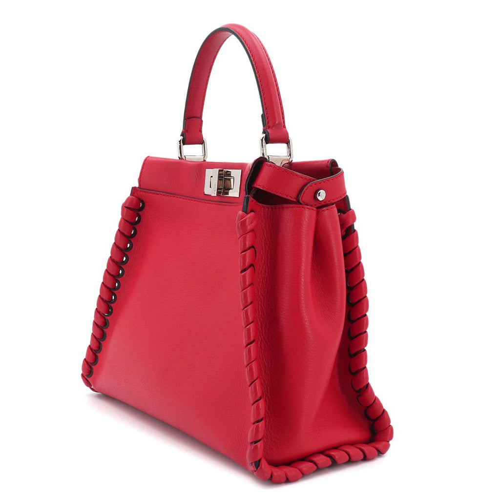 Fendi Peekaboo Shoulder Bag Leather Red Selleria — view 4