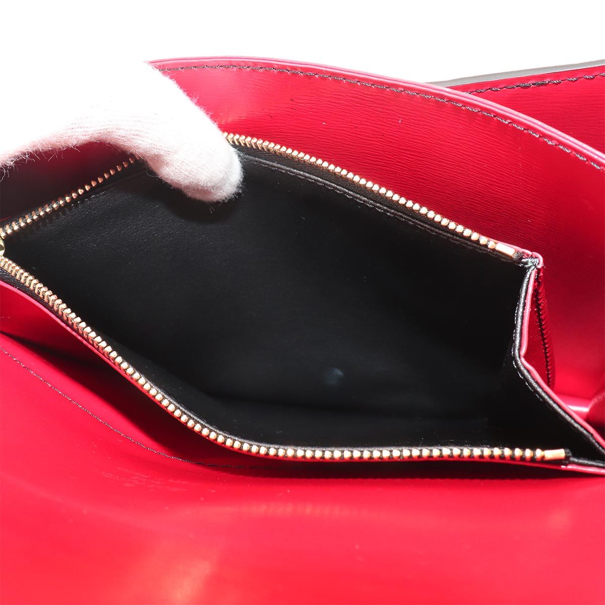 Louis Vuitton Epi Run Shoulder Bag Leather Black Red Gold — view 7