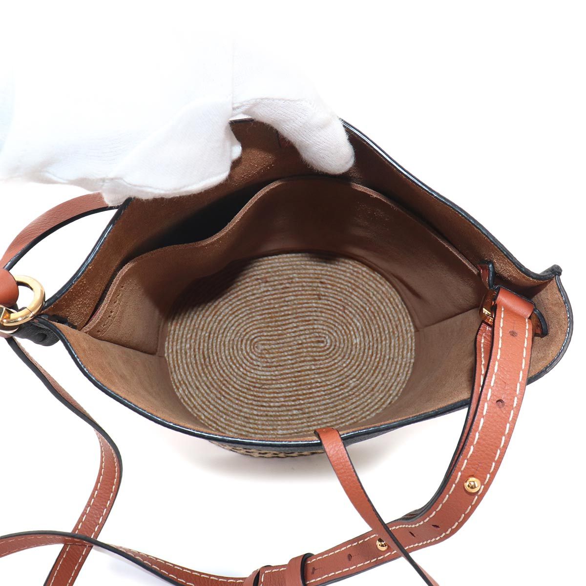 Loewe Gate Bucket Shoulder Bag Leather Black Brown — view 7