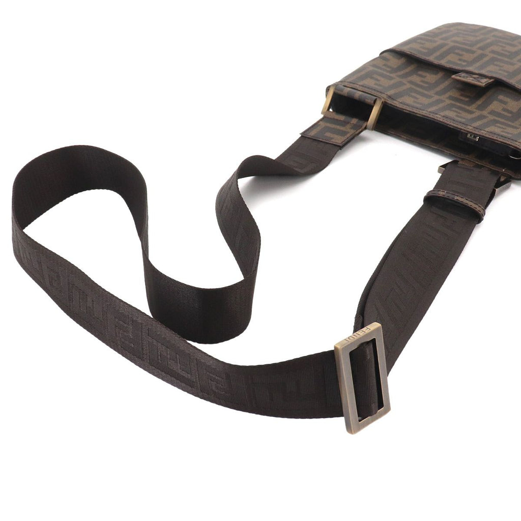 Fendi Zucca Shoulder Messenger Bag Brown Gold — view 5