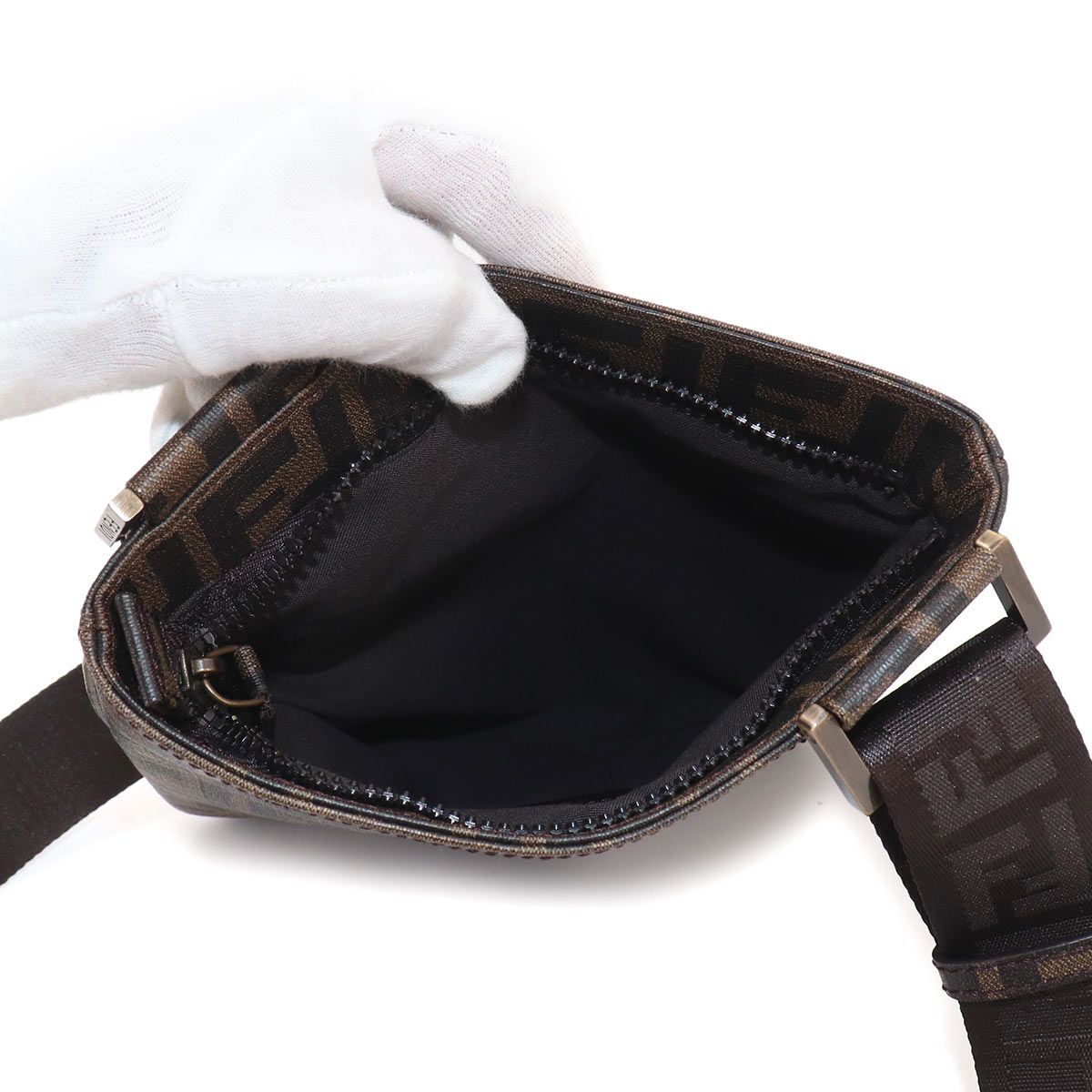 Fendi Zucca Shoulder Messenger Bag Brown Gold — view 6
