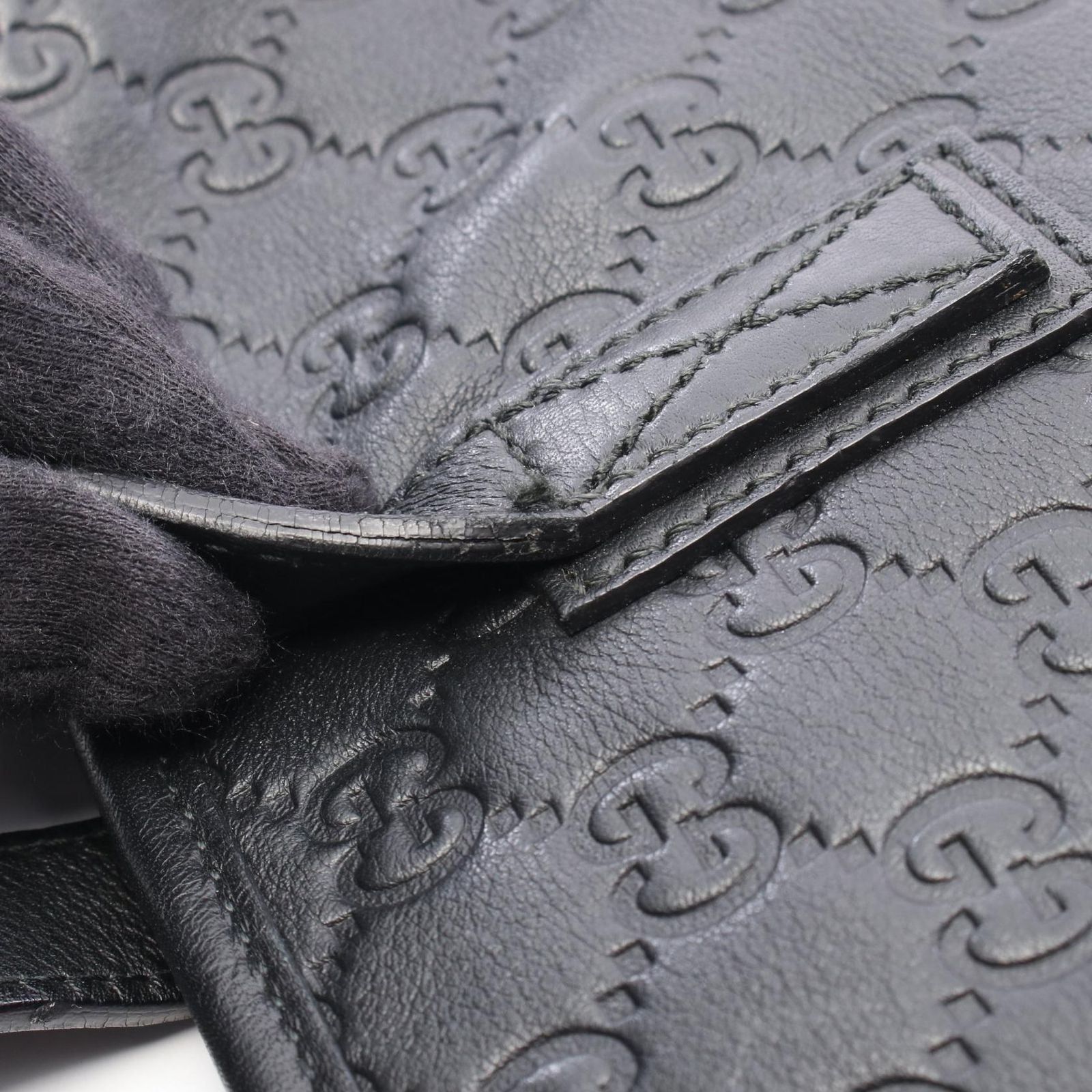 Gucci Tote Guccissima Black Leather — view 6
