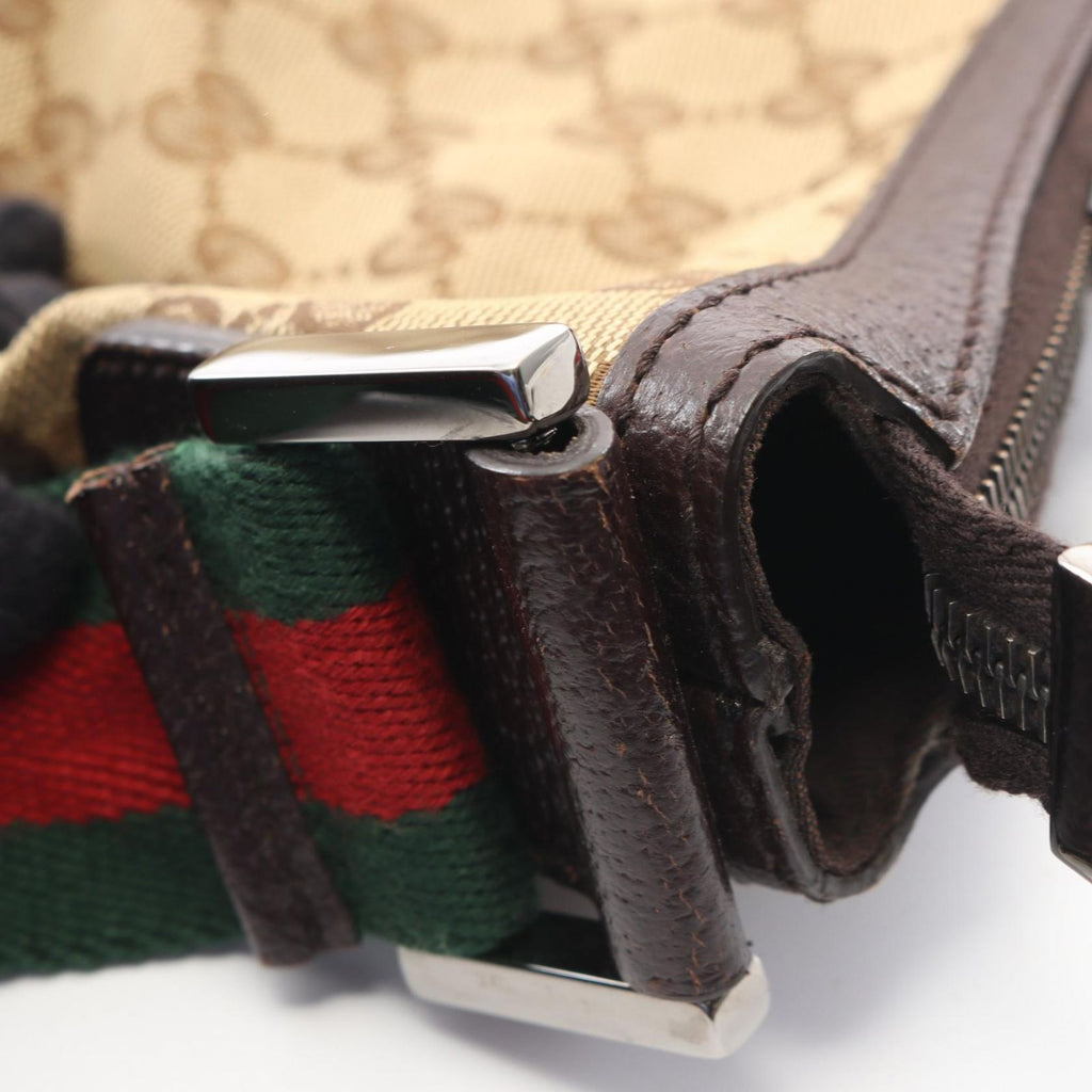 Gucci Shoulder Bag GG Canvas Beige Dark Brown — view 8