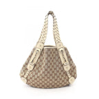 Gucci Shoulder Bag GG Canvas Beige Ivory Horsebit