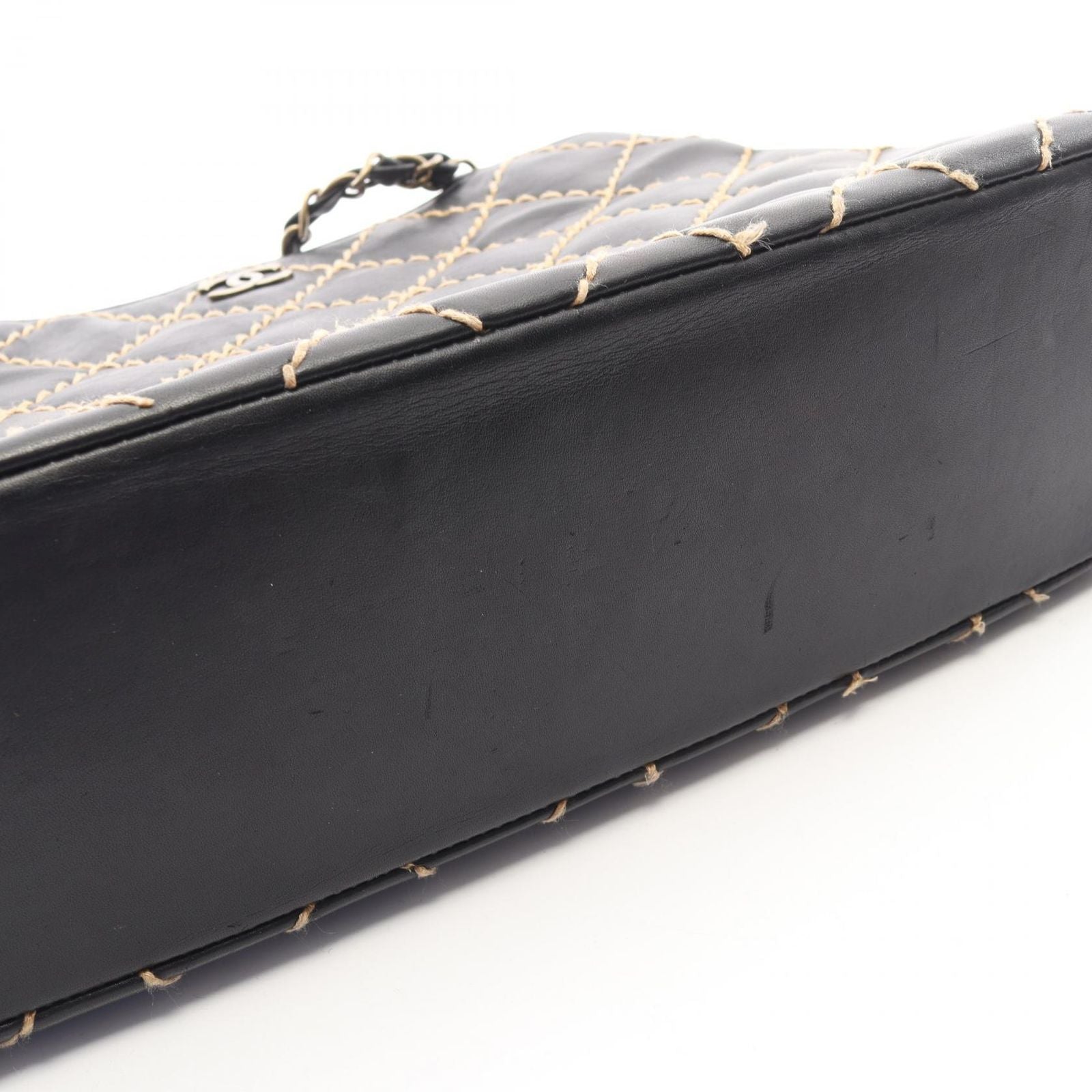 Chanel Shoulder Bag Wild Stitch Black Leather Chain — view 9