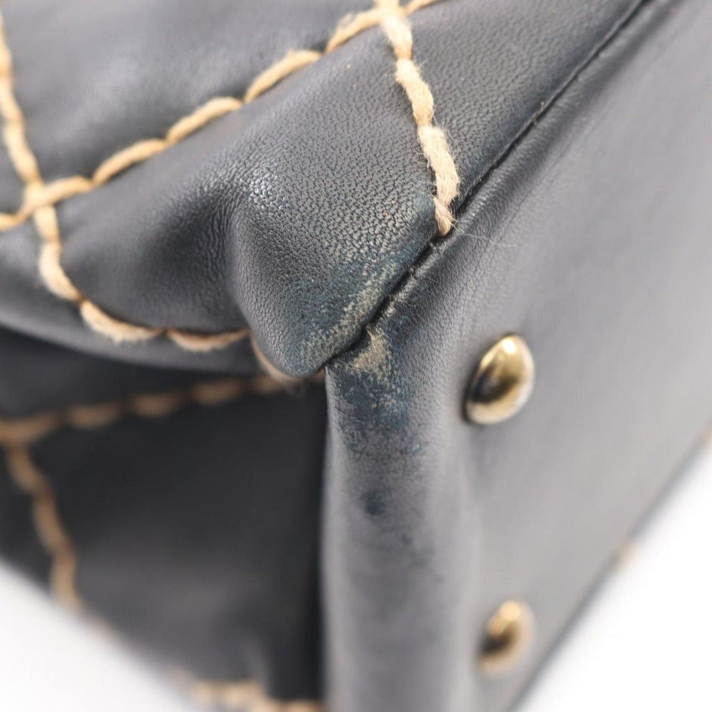 Chanel Shoulder Bag Wild Stitch Black Leather Chain — view 6