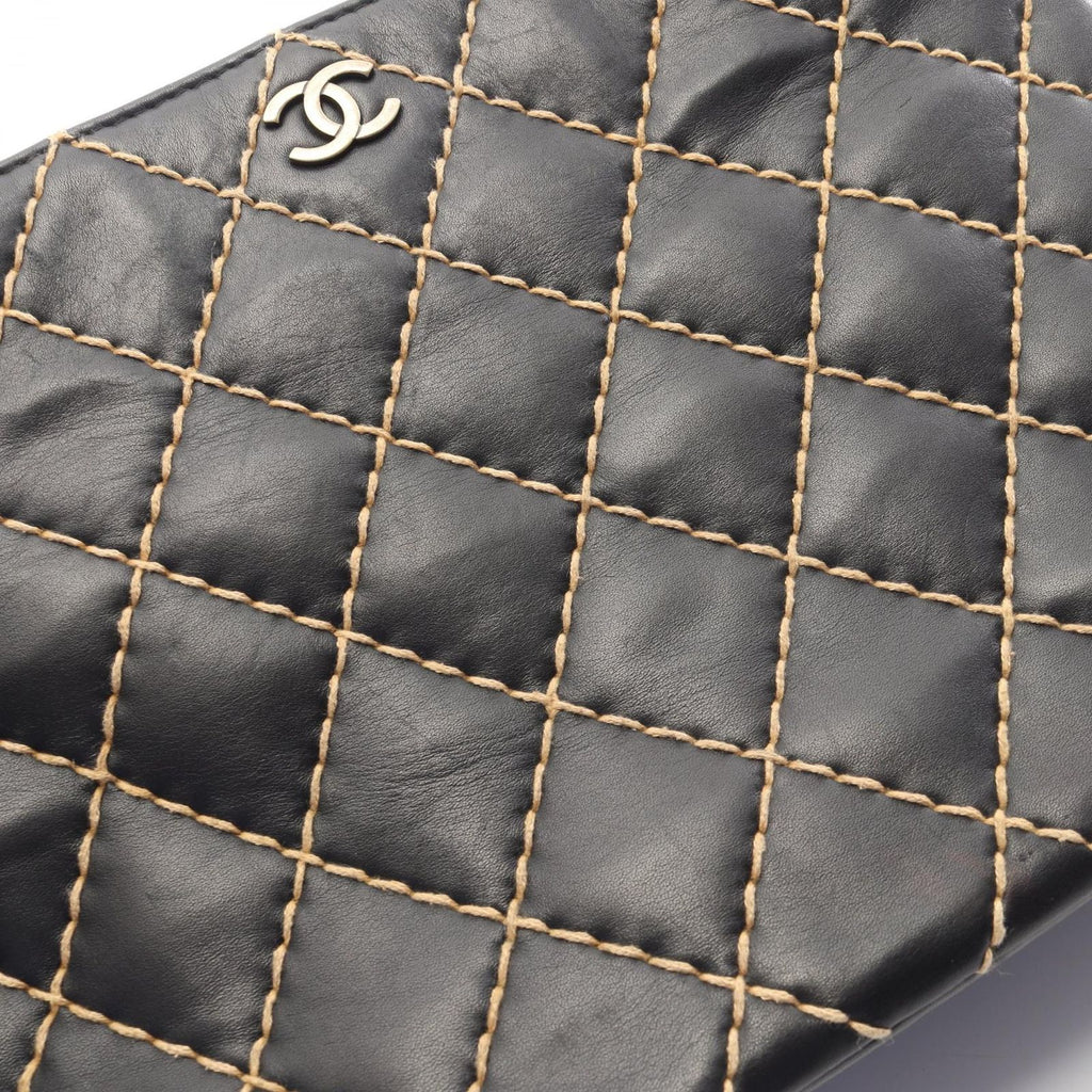 Chanel Shoulder Bag Wild Stitch Black Leather Chain — view 8