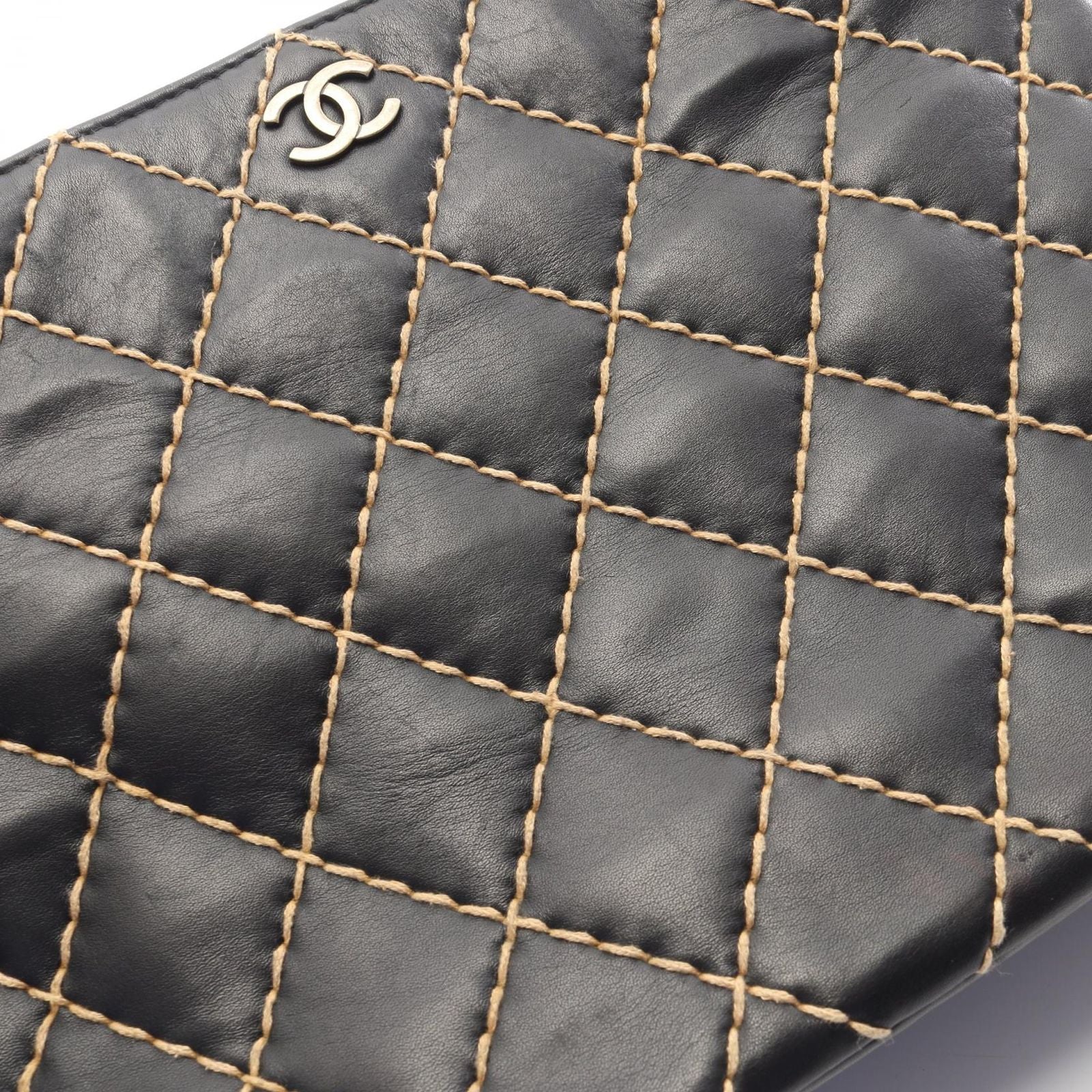 Chanel Shoulder Bag Wild Stitch Black Leather Chain — view 8