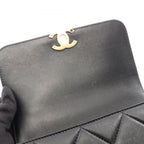 Chanel Shoulder Bag Quilted Mini Flap 2-Way Black Lambskin — view 9