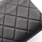 Chanel Shoulder Bag Quilted Mini Flap 2-Way Black Lambskin — view 8