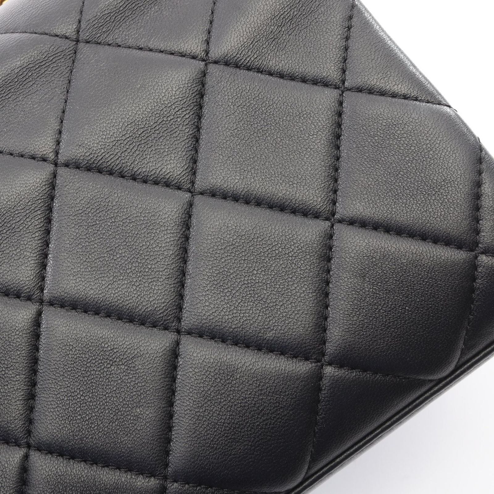 Chanel Shoulder Bag Quilted Mini Flap 2-Way Black Lambskin — view 8