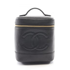 Chanel Handbag CC Logo Black Caviar Leather
