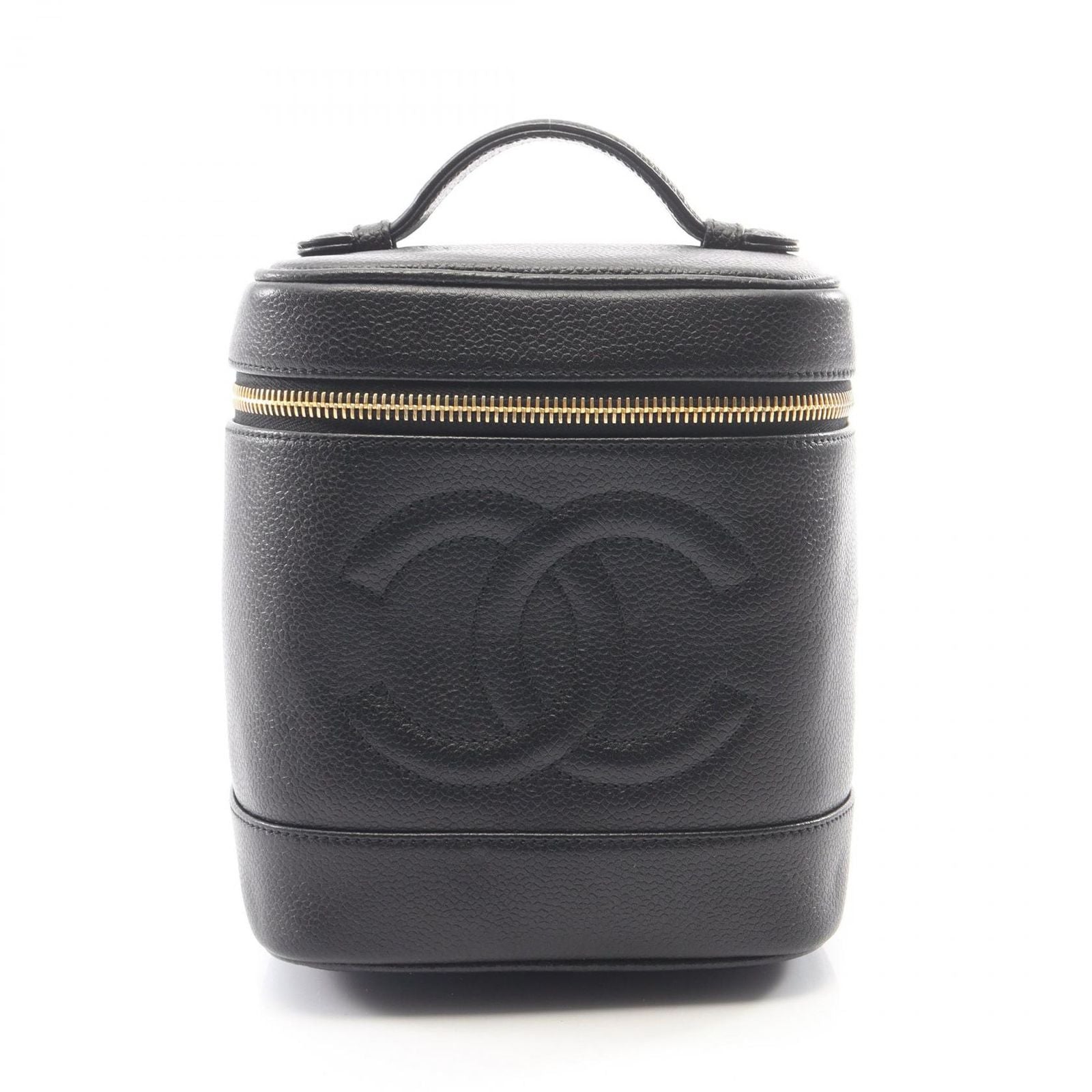 Chanel Handbag CC Logo Black Caviar Leather