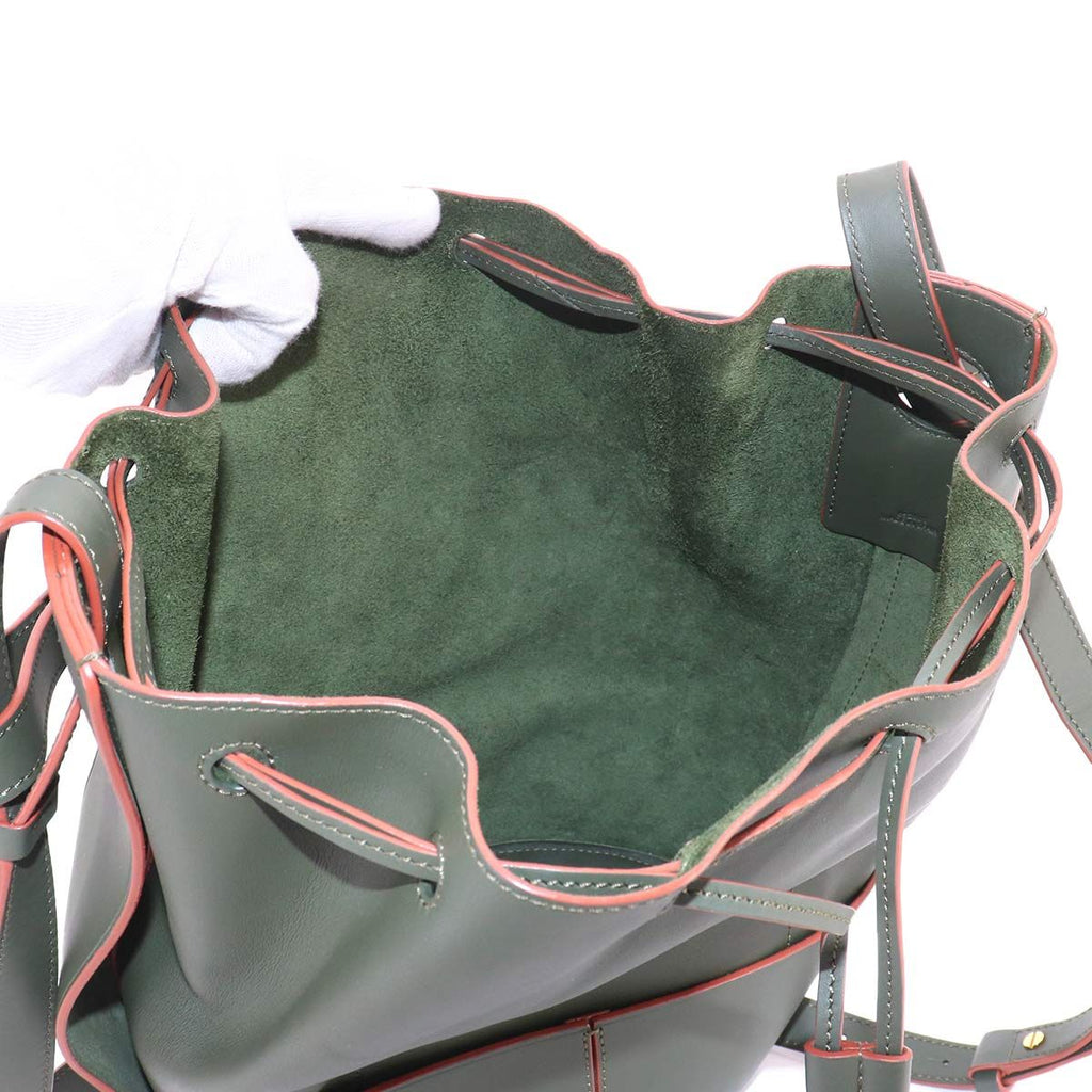 Loewe Balloon Small Shoulder Bag Leather Green Gold — view 7
