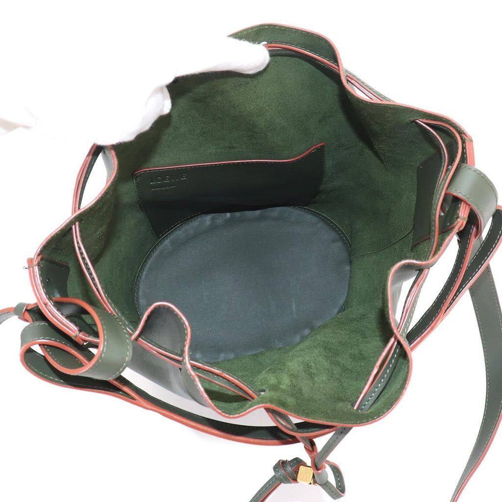 Loewe Balloon Small Shoulder Bag Leather Green Gold — view 6